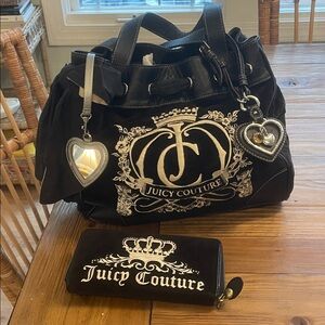 Juicy Couture Black Shoulder Bag with Wallet